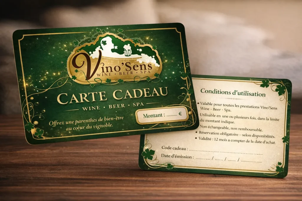 Bon cadeau Vino’sens, valable sur tous les rituels